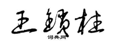 曾庆福王锁柱草书个性签名怎么写