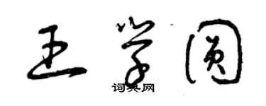 曾庆福王学圆草书个性签名怎么写