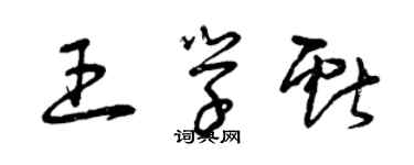 曾庆福王学献草书个性签名怎么写