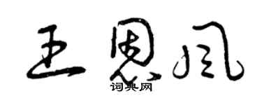 曾庆福王恩风草书个性签名怎么写