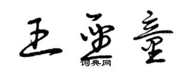 曾庆福王圣童草书个性签名怎么写