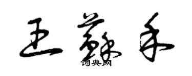 曾庆福王苏禾草书个性签名怎么写
