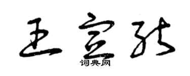 曾庆福王宣能草书个性签名怎么写