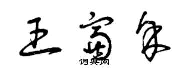 曾庆福王富余草书个性签名怎么写