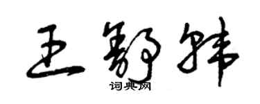 曾庆福王舒韩草书个性签名怎么写