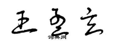 曾庆福王孟玄草书个性签名怎么写