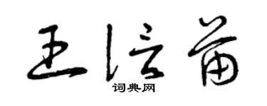 曾庆福王信苗草书个性签名怎么写