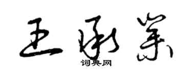 曾庆福王承业草书个性签名怎么写
