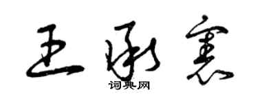 曾庆福王承宪草书个性签名怎么写