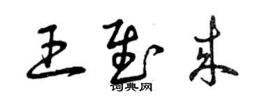 曾庆福王慰来草书个性签名怎么写