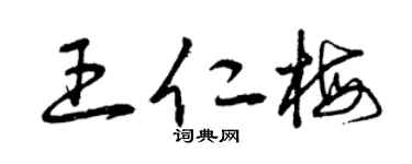 曾庆福王仁梅草书个性签名怎么写