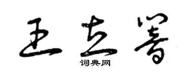 曾庆福王立响草书个性签名怎么写