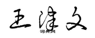 曾庆福王津文草书个性签名怎么写