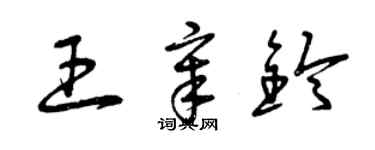 曾庆福王章铃草书个性签名怎么写