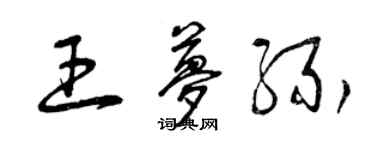 曾庆福王梦缘草书个性签名怎么写