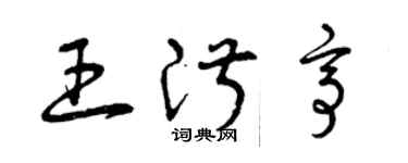 曾庆福王淑亭草书个性签名怎么写