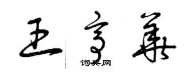 曾庆福王亭华草书个性签名怎么写