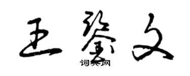 曾庆福王鉴文草书个性签名怎么写