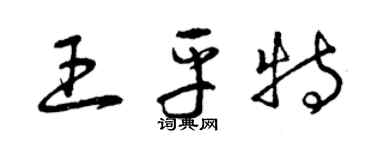 曾庆福王平特草书个性签名怎么写