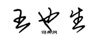 朱锡荣王也生草书个性签名怎么写