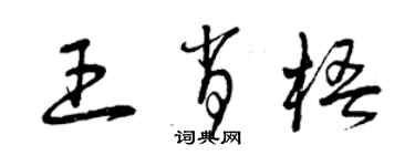 曾庆福王肖梧草书个性签名怎么写