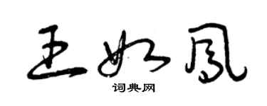 曾庆福王如凤草书个性签名怎么写