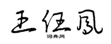 曾庆福王任凤草书个性签名怎么写