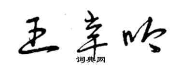 曾庆福王辛吟草书个性签名怎么写