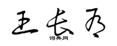 曾庆福王长有草书个性签名怎么写