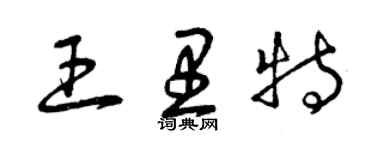 曾庆福王里特草书个性签名怎么写