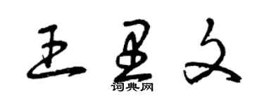 曾庆福王里文草书个性签名怎么写