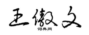 曾庆福王傲文草书个性签名怎么写