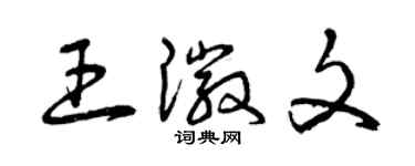 曾庆福王徽文草书个性签名怎么写