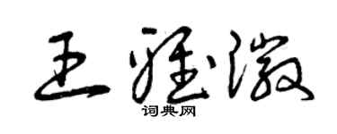 曾庆福王雅徽草书个性签名怎么写