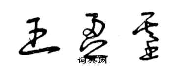 曾庆福王盈基草书个性签名怎么写