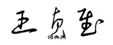 曾庆福王贞慰草书个性签名怎么写