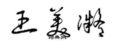 曾庆福王美凝草书个性签名怎么写