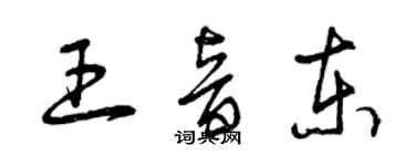 曾庆福王音东草书个性签名怎么写