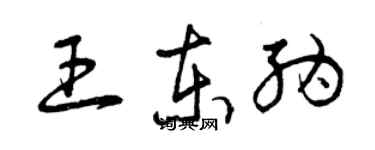 曾庆福王东纳草书个性签名怎么写