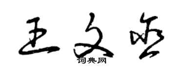 曾庆福王文含草书个性签名怎么写