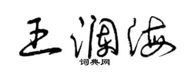 曾庆福王澜海草书个性签名怎么写