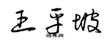 曾庆福王平坡草书个性签名怎么写