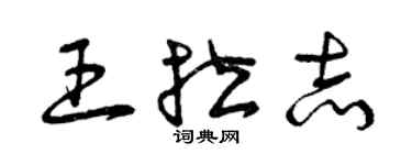 曾庆福王拉志草书个性签名怎么写