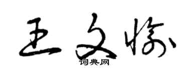曾庆福王文愉草书个性签名怎么写