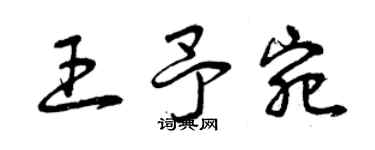 曾庆福王予宛草书个性签名怎么写