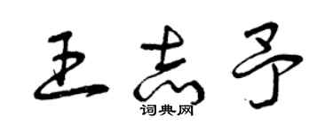 曾庆福王志予草书个性签名怎么写