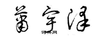曾庆福萧宇泽草书个性签名怎么写