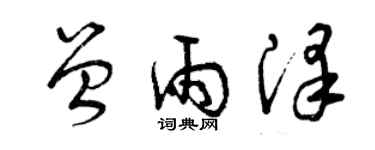 曾庆福曾雨泽草书个性签名怎么写
