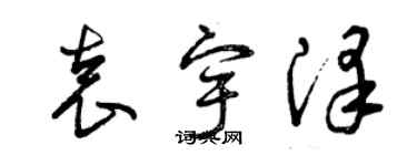 曾庆福袁宇泽草书个性签名怎么写