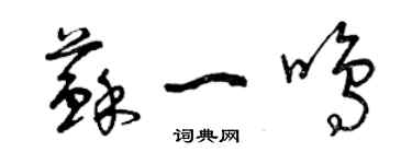 曾庆福苏一鸣草书个性签名怎么写